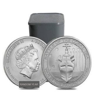 25 monet 1/2 uncji srebra Battle of the Coral Sea 2015 oz