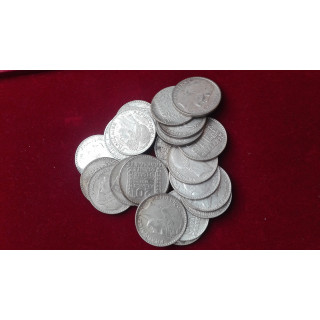 20 Franków Francuskich zestaw 23 szt. monet, 460g Srebra .680