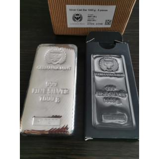 sztabka srebra próby 999 1kg 1000g Germania Mint