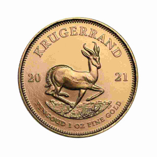 Krugerrand monety 1 uncja Złota 2021 (10sztuk lub pojedynczo)
