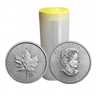 2x25 moneta srebrna 1oz Kanadyjski Liść Klonu 2 tuby