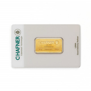 Sztabka złota 10 g C.CHAFNER + certyfikat