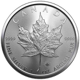 Srebrne monety. Kanadyjski Liść 25 sztuk. Tuba